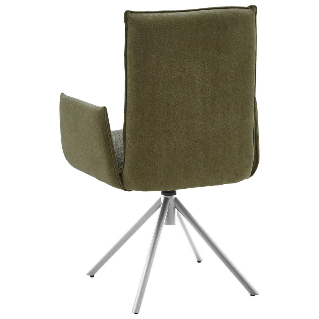 Thumbnail - Dieter Knoll Armlehnstuhl, Grün, Edelstahl, Textil, Sternfuß, 59x93x59 cm, Beinauswahl, Lederauswahl, Stoffauswahl, Type...