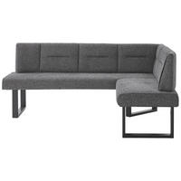 ECKBANK 182/142 cm Webstoff Graphitfarben   - Schwarz/Graphitfarben, Design, Textil/Metall (182/142cm) - Valdera
