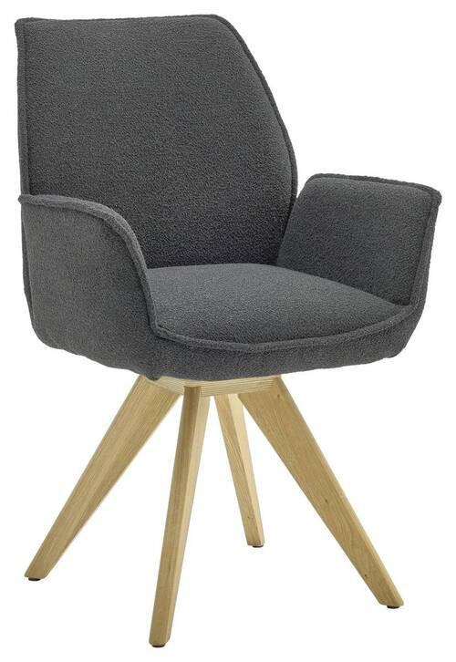 ARMLEHNSTUHL  in Bouclé  - Wildeiche/Eichefarben, Design, Holz/Textil (63/91/65cm) - Musterring
