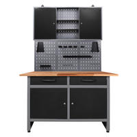 WERKBANKSET 120/205/60 cm  - Anthrazit/Grau, Basics, Holz/Metall (120/205/60cm)
