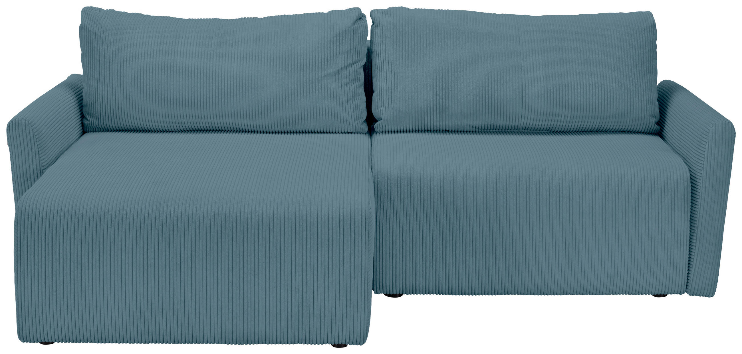 ECKSOFA in Cord Hellblau  228/146 cm  - Schwarz/Hellblau, KONVENTIONELL, Kunststoff/Textil (228/146cm) - MID.YOU