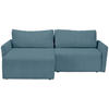ECKSOFA in Cord Hellblau  - Schwarz/Hellblau, Konventionell, Kunststoff/Textil (228/146cm) - MID.YOU