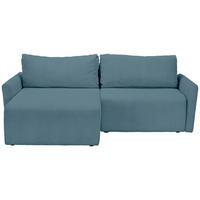 ECKSOFA in Cord Hellblau  228/146 cm  - Schwarz/Hellblau, KONVENTIONELL, Kunststoff/Textil (228/146cm) - MID.YOU