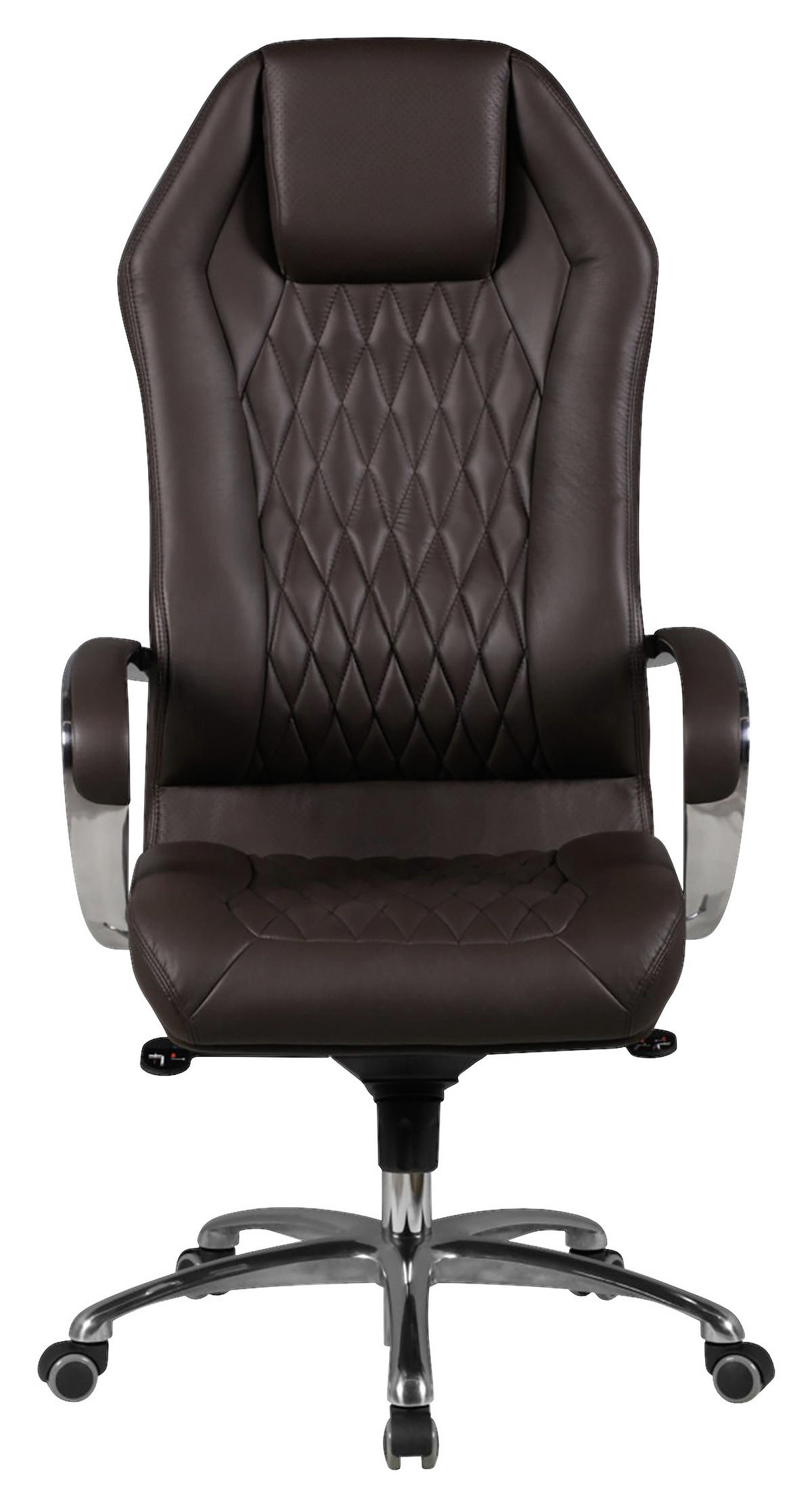 FŐNÖKI SZÉK  bőrhatású textil barna  - barna/alumínium színű, Modern, műanyag/bőr (67/136/67cm) - MID.YOU