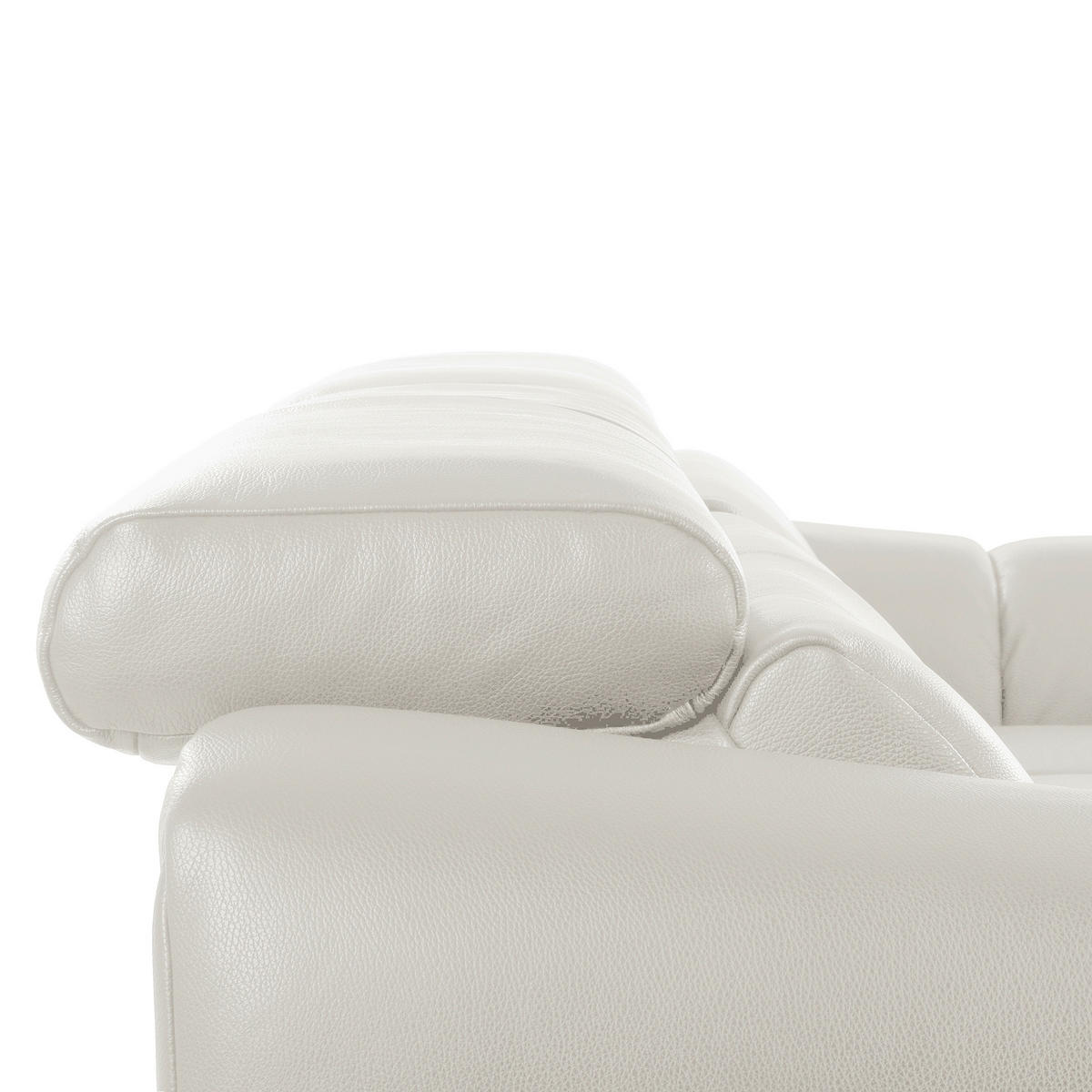 ECKSOFA  Echtleder Weiss  - Weiss/Schwarz, Design, Leder/Kunststoff (274/177cm) - Livetastic