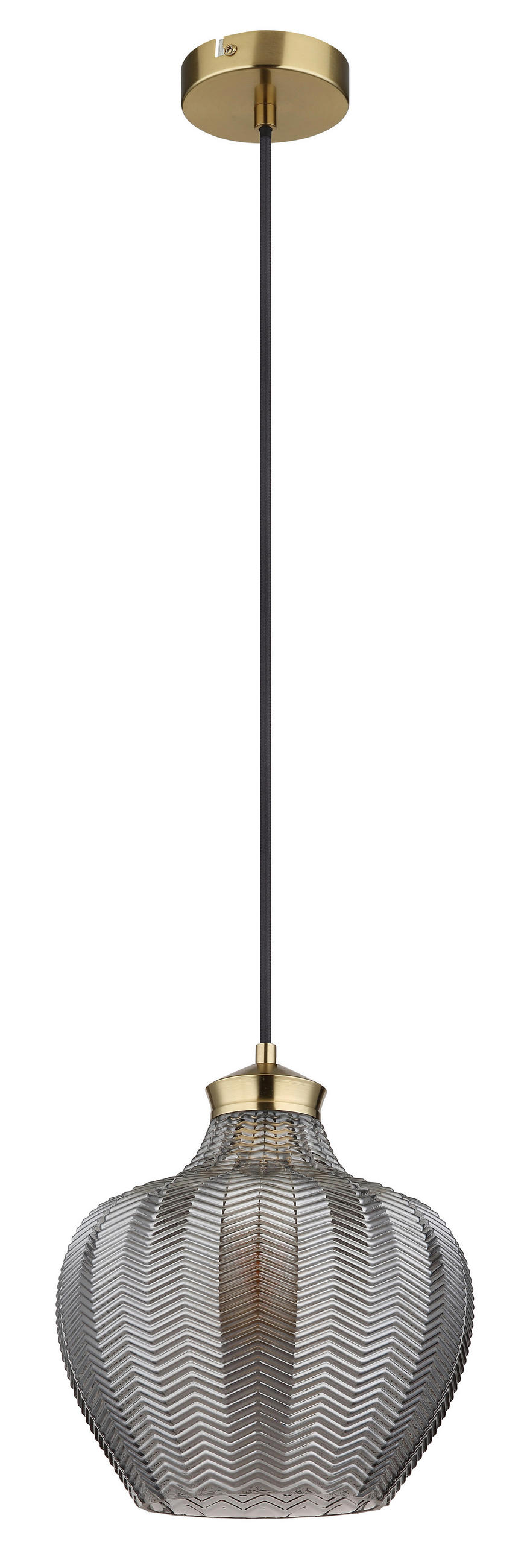 HÄNGELEUCHTE 25/120 cm    - Goldfarben/Schwarz, Basics, Glas/Textil (25/120cm) - Globo