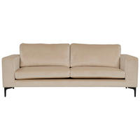 2-SITZER-SOFA Schwarz, Beige  - Beige/Schwarz, Design, Kunststoff/Textil (215/84/88cm) - Livetastic