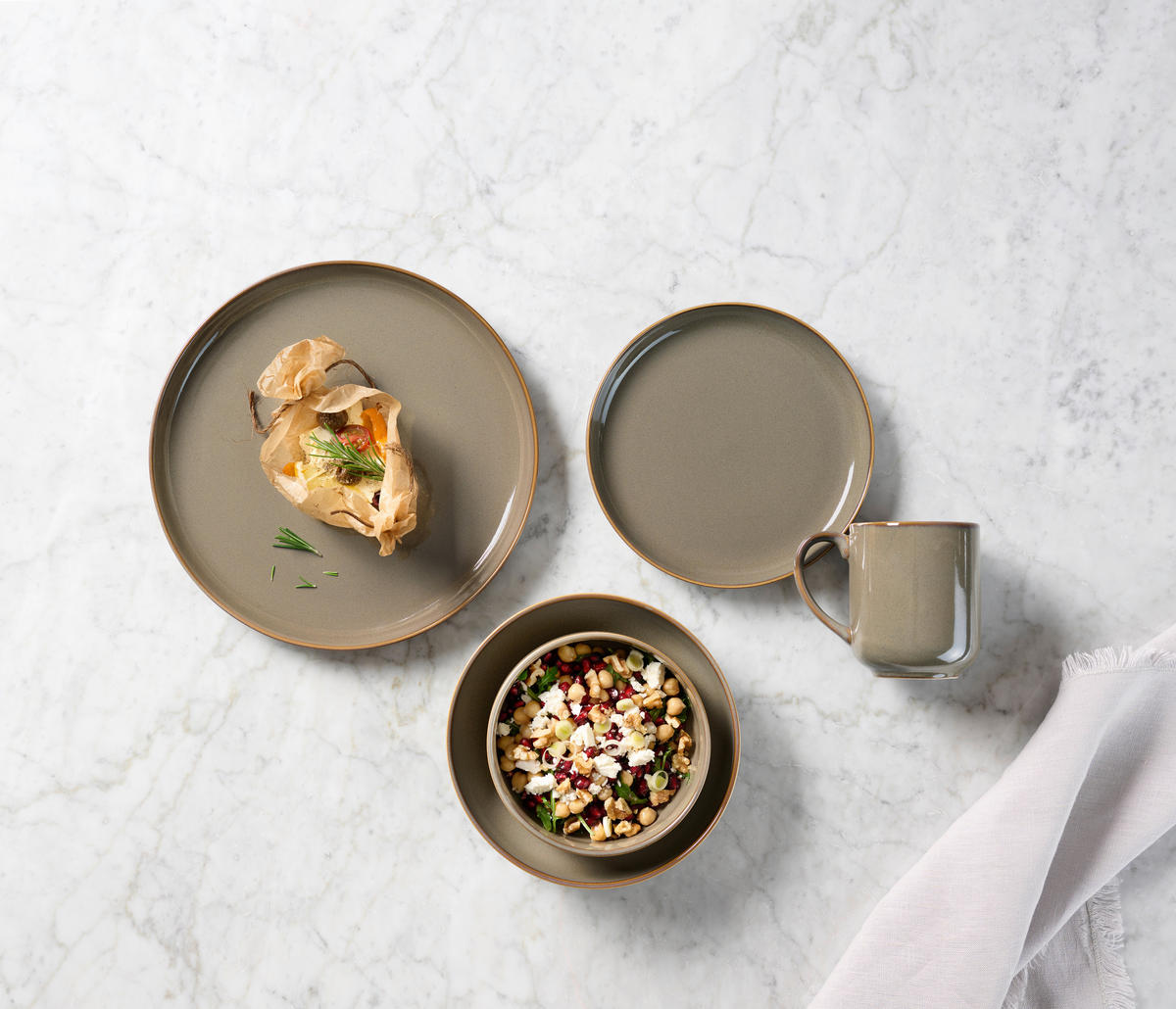 KOMBISERVICE Marbella 20-teilig  - Braun, Trend, Keramik - Novel