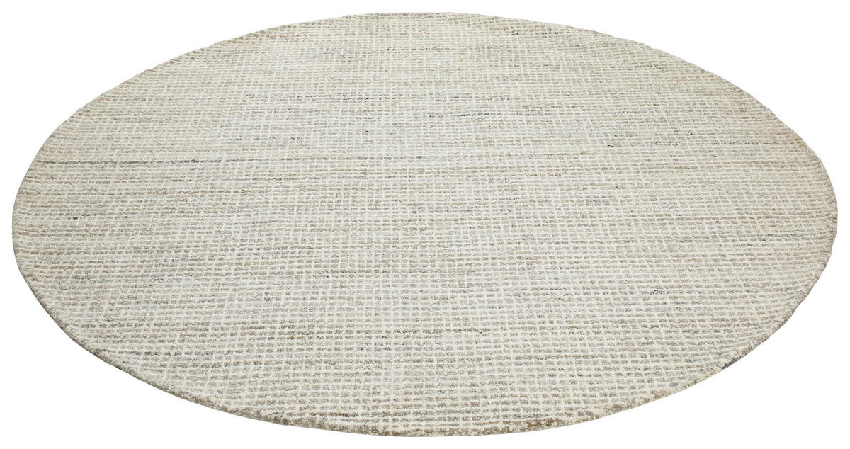 FLACHWEBETEPPICH  Wohnzimmer 180 cm Hamptons FOURTEEN Greige rund  - Greige, Basics, Textil (180cm) - WECON HOME