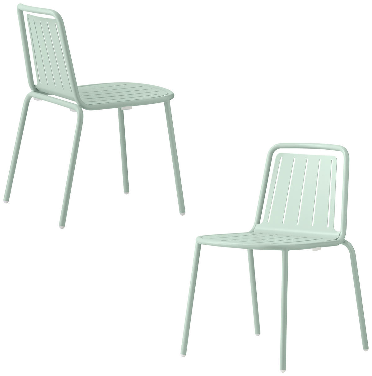 GARTENSTUHL-SET Edelstahl Pastellgrün  - Pastellgrün, Basics, Metall (54/79/57cm) - Connubia 