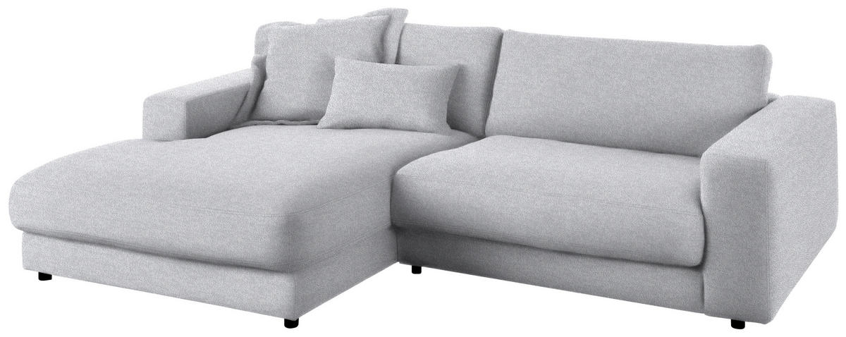 ECKSOFA in Flachgewebe Hellblau  190/270 cm  - Schwarz/Hellblau, Design, Kunststoff/Textil (190/270cm) - Lomoco