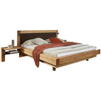 BETTANLAGE 180/200 cm  Eichefarben, Dunkelbraun   - Eichefarben/Dunkelbraun, Natur, Holz/Metall (180/200cm) - Valnatura