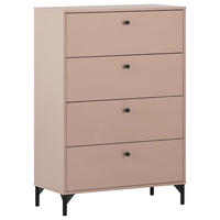 KOMMODE Smash, 80,1/116,7/40 cm, 4 Schublade(n)  - Schwarz/Altrosa, KONVENTIONELL, Holzwerkstoff/Kunststoff (80,1/116,7/40cm) - Stylife