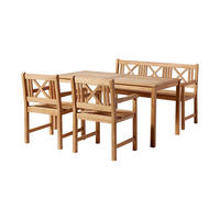 GARTENTISCHGRUPPE Teakholz vollmassiv  - Teakfarben, Natur, Holz (165/89/130cm) - Gardenson