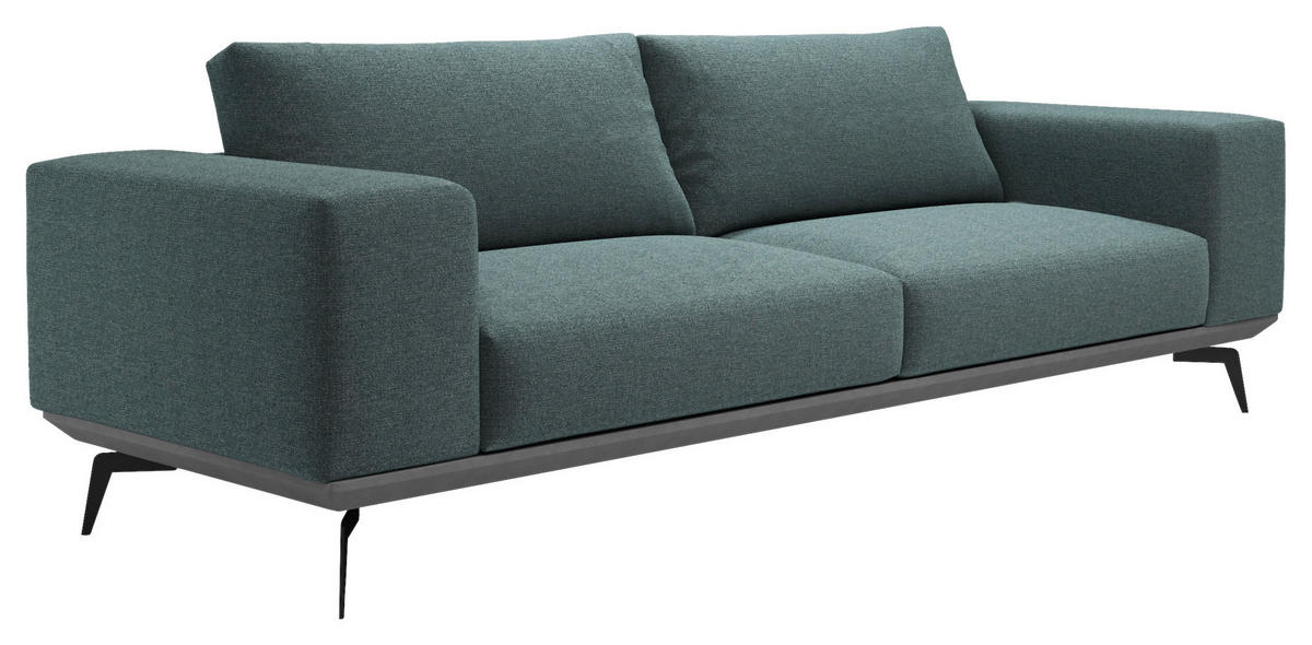 2-SITZER-SOFA in Chenille Anthrazit  - Anthrazit/Schwarz, Design, Holz/Textil (260/87/95cm) - MID.YOU