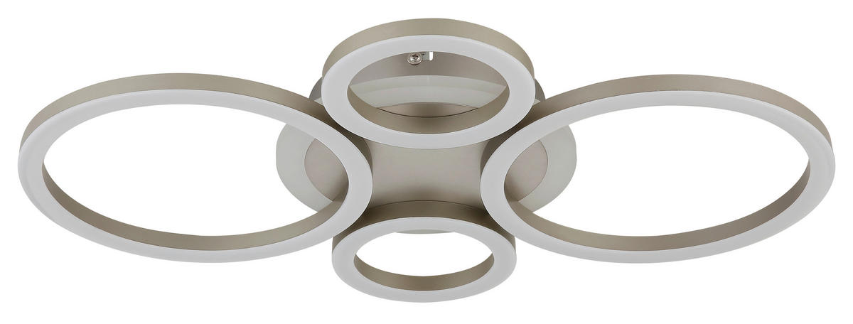 LED-DECKENLEUCHTE Loretta 53/35,5/8,1 cm  - Champagner/Opal, Design, Kunststoff/Metall (53/35,5/8,1cm) - Globo