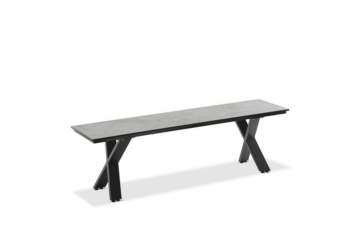GARTENBANK 180/46/40 cm  in Grau  - Anthrazit/Grau, Design, Kunststoff/Metall (180/46/40cm)