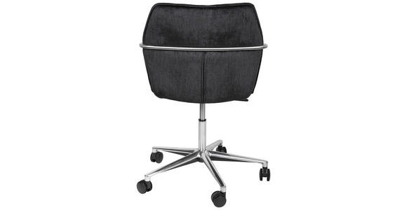 DREHSTUHL  in Samt Schwarz, Edelstahlfarben  - Chromfarben/Edelstahlfarben, Design, Kunststoff/Textil (56,5/82-94/60cm) - Novel