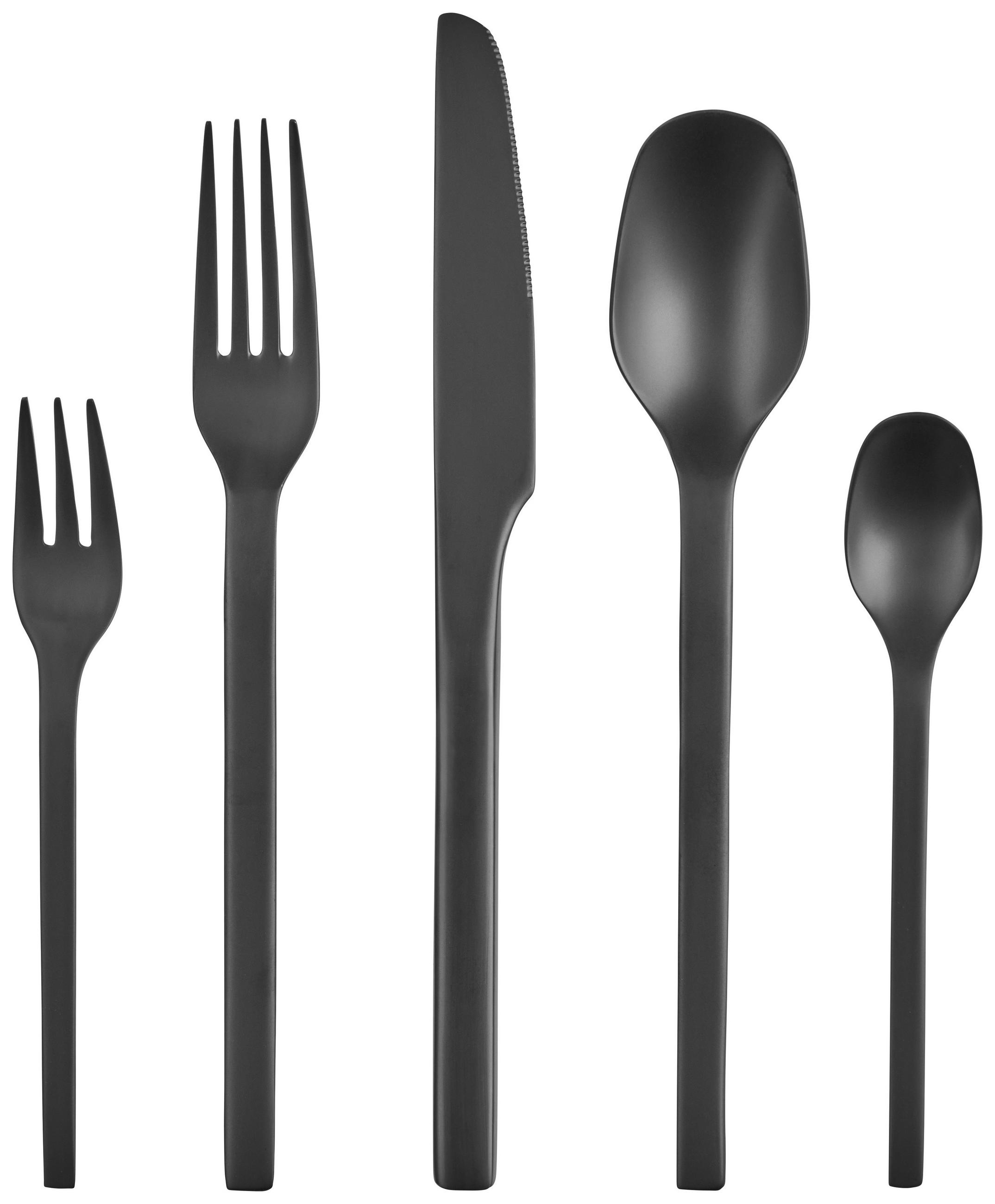 BESTECKSET MANUFACTURE ROCK  20-teilig  - Schwarz, Design, Metall - Villeroy & Boch