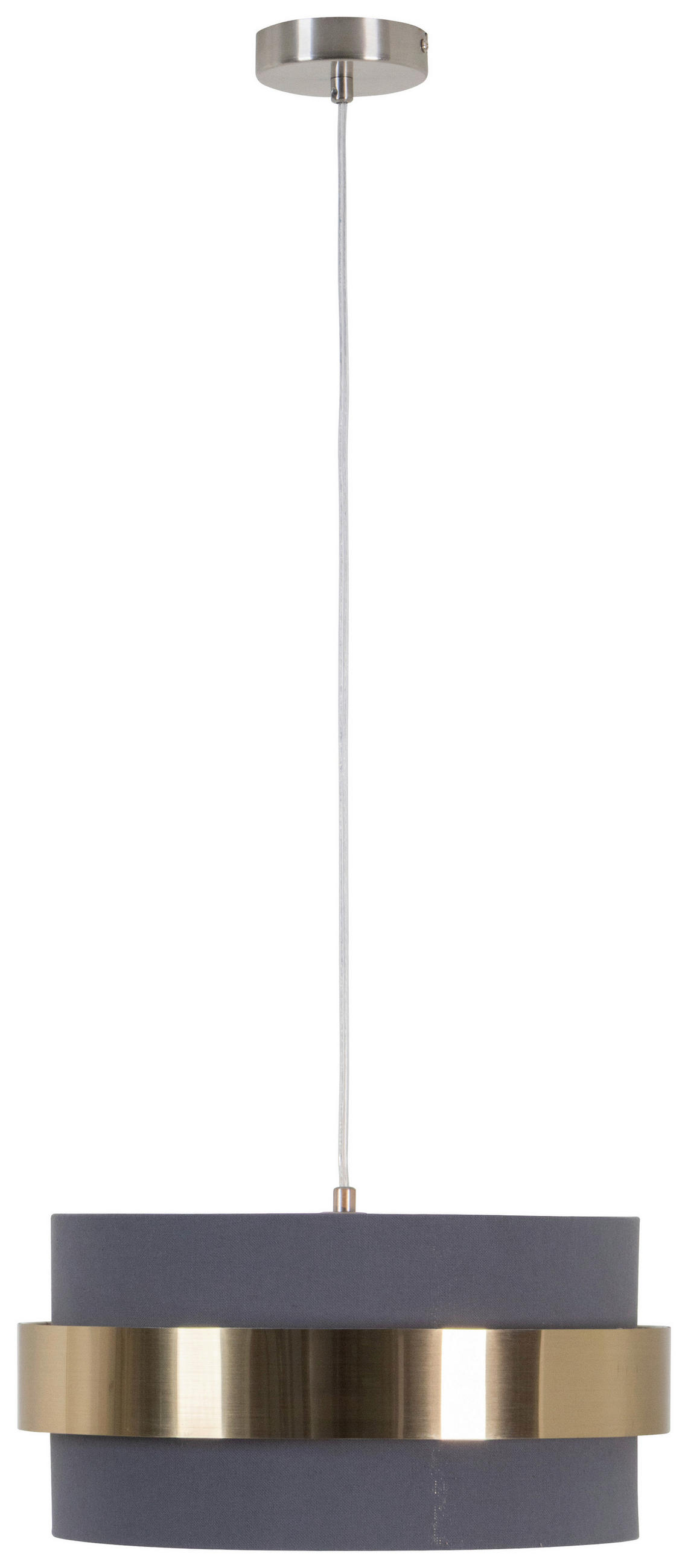 HÄNGELEUCHTE 37/120 cm   - Goldfarben/Grau, MODERN, Kunststoff/Textil (37/120cm) - Novel