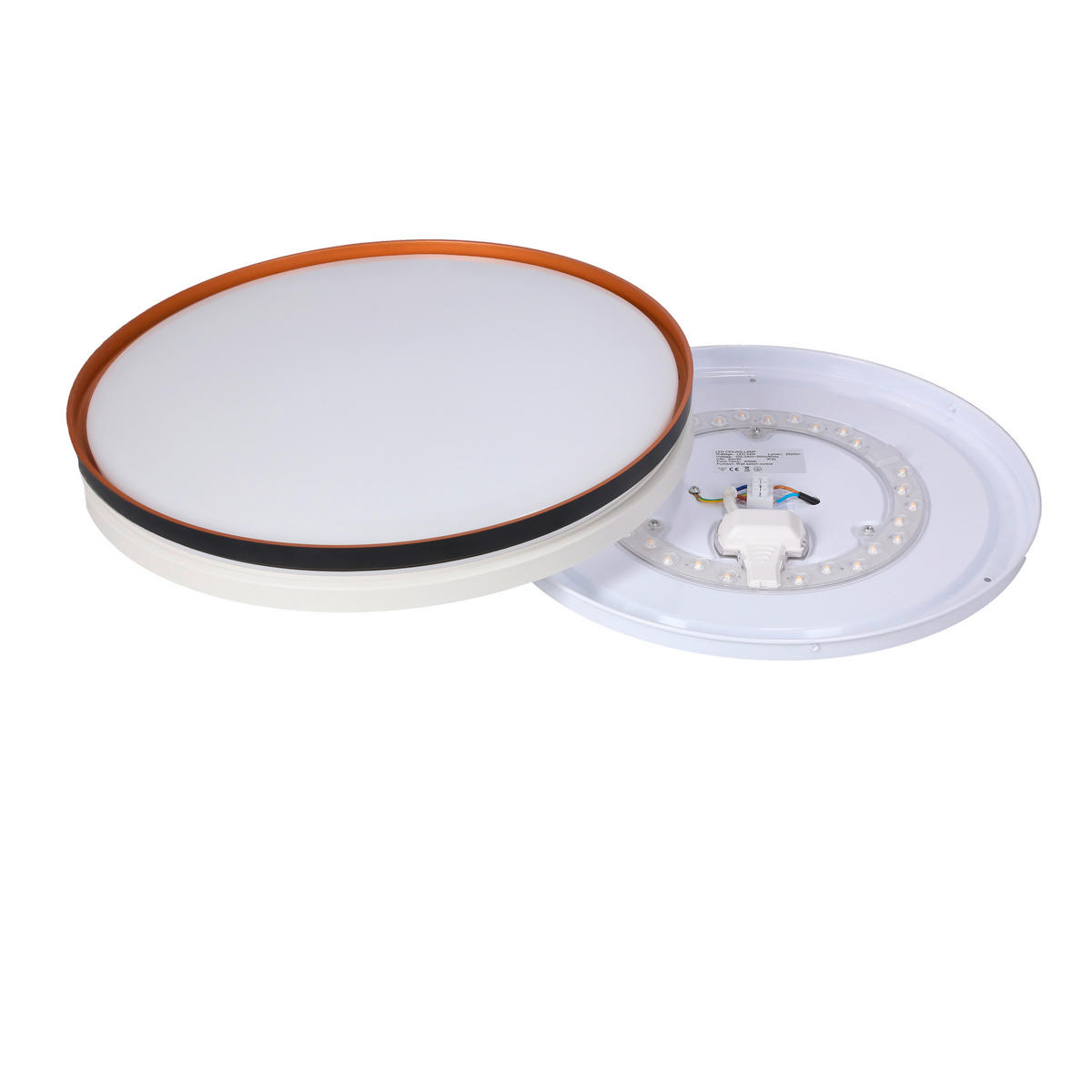 LED-TAKLAMPA Montana 40/40/7 cm  - vit/svart, Klassisk, metall/plast (40/40/7cm)