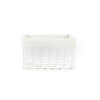 PANIER D'ÉTAGÈRE 31/27/18 cm  - blanc, Lifestyle, textile/bois (31/27/18cm) - Landscape