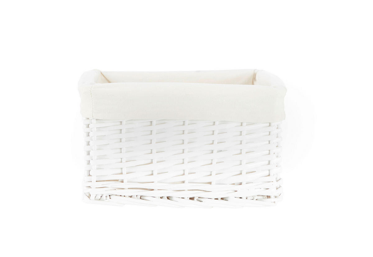 PANIER D'ÉTAGÈRE 31/27/18 cm  - blanc, Lifestyle, textile/bois (31/27/18cm) - Landscape