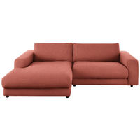 ECKSOFA  in Flachgewebe Orange  190/270 cm  - Schwarz/Orange, Design, Kunststoff/Textil (190/270cm) - Lomoco
