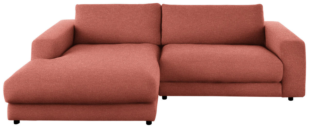 ECKSOFA  in Flachgewebe Orange  190/270 cm  - Schwarz/Orange, Design, Kunststoff/Textil (190/270cm) - Lomoco