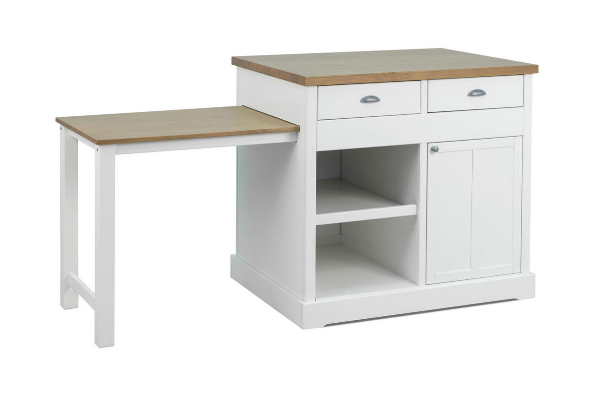 BAR in  - Weiss/Eichefarben, Design, Holz/Holzwerkstoff (103,8/97/76,5cm) - Livetastic