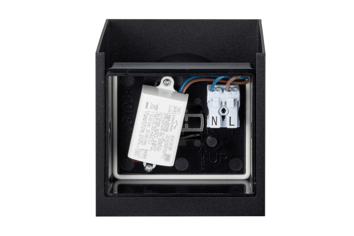 LED-WANDLEUCHTE 10/10/10 cm   - Schwarz, Basics, Kunststoff/Metall (10/10/10cm) - Novel