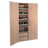 OMARA ZA ČEVLJE hrast sonoma - barve aluminija/hrast sonoma, Design, kovina/leseni material (100/190/37cm) - Boxxx