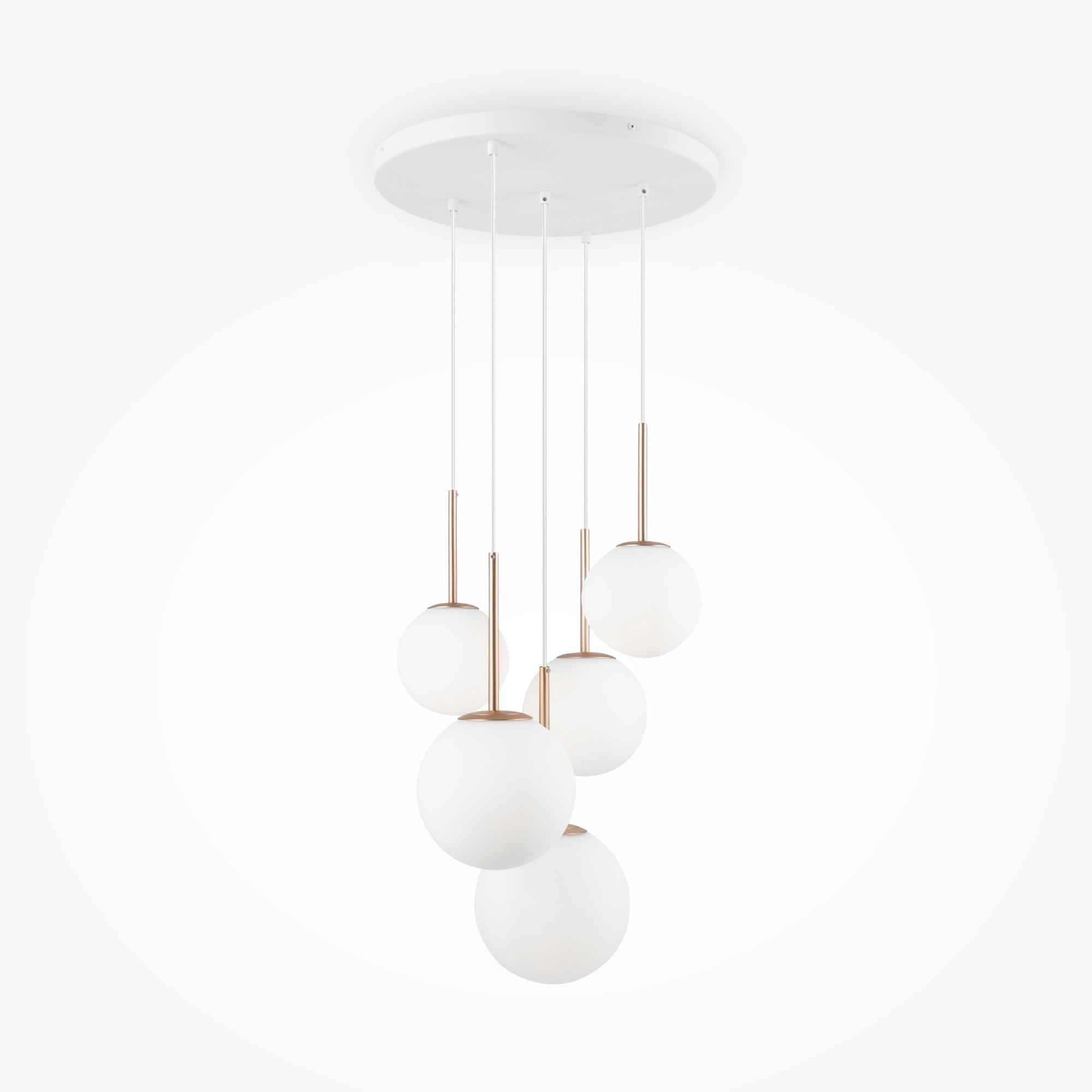 PENDELLEUCHTE 58/180/58 cm - Weiss/Goldfarben, Trend, Glas/Metall (58/180/58cm) - MAYTONI