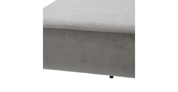 HOCKERBANK 100/45/35 cm Samt Grau, Schwarz - Schwarz/Grau, MODERN, Textil/Metall (100/45/35cm) - Novel