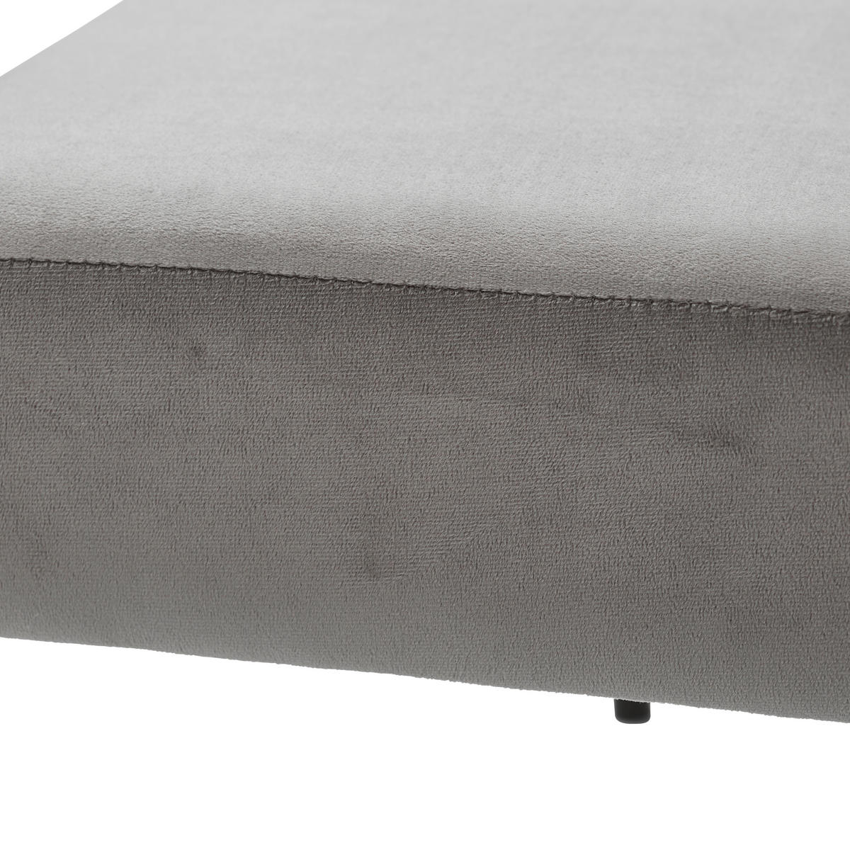 HOCKERBANK 100/45/35 cm Samt Schwarz, Grau  - Schwarz/Grau, MODERN, Textil/Metall (100/45/35cm) - Novel