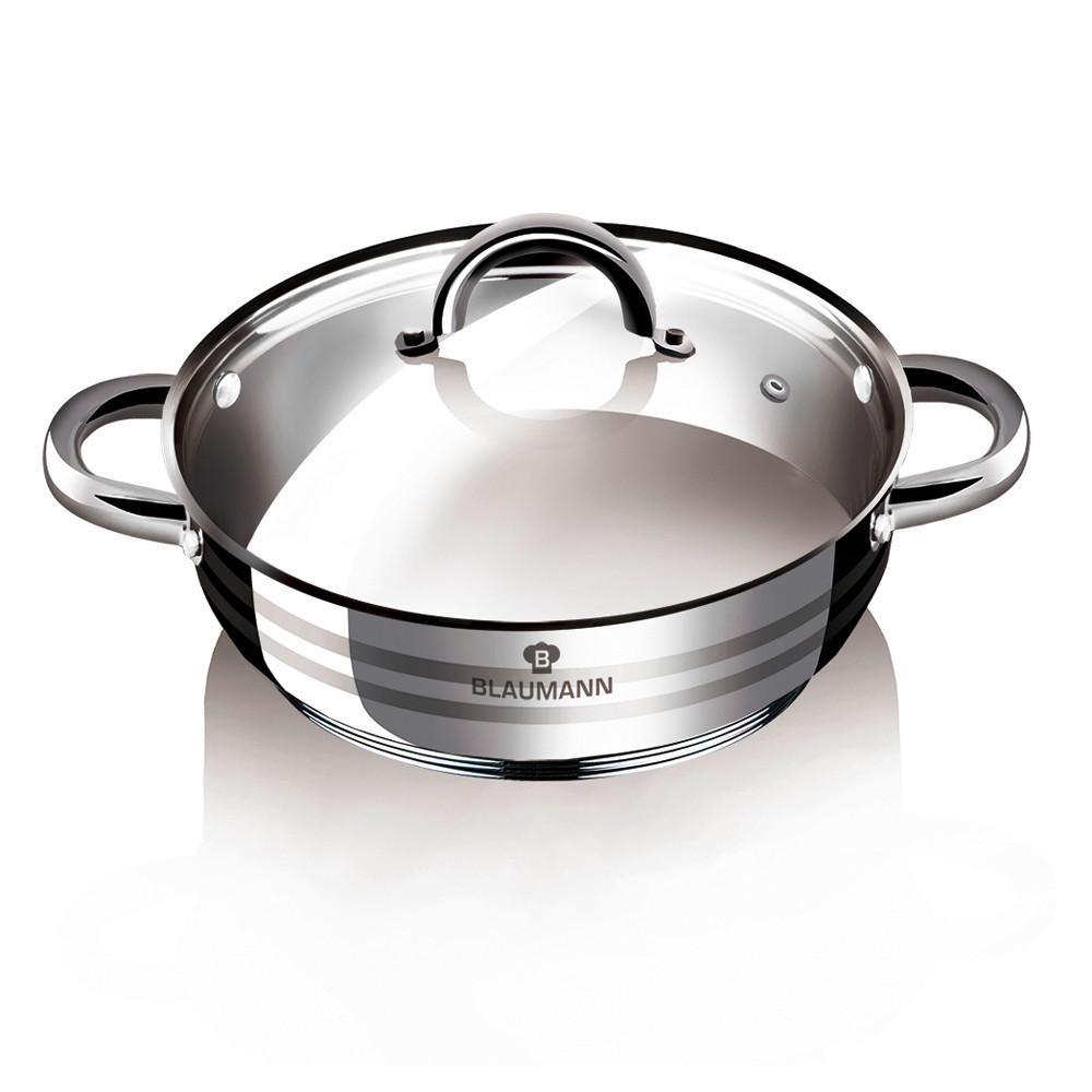 OALĂ 2.75 l  - culoare inox/transparent, Basics, sticlă/metal (2,75l)