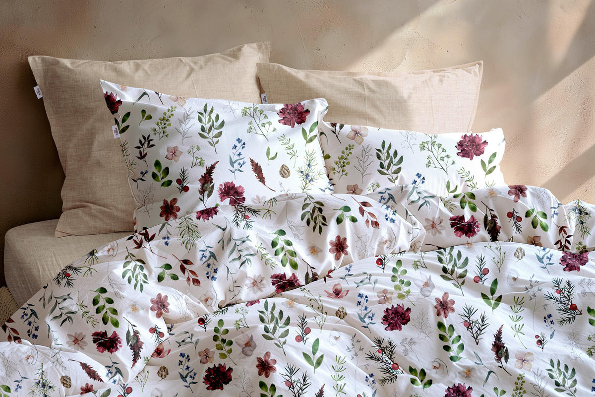 BETTWÄSCHE Celeste Flanell 155/220 cm  - Weiß, Basics, Textil (155/220cm)