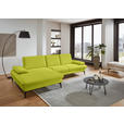 ECKSOFA in Chenille, Mikrofaser Limette  157/299 cm  - Limette/Schwarz, Design, Textil/Metall (157/299cm) - Dieter Knoll