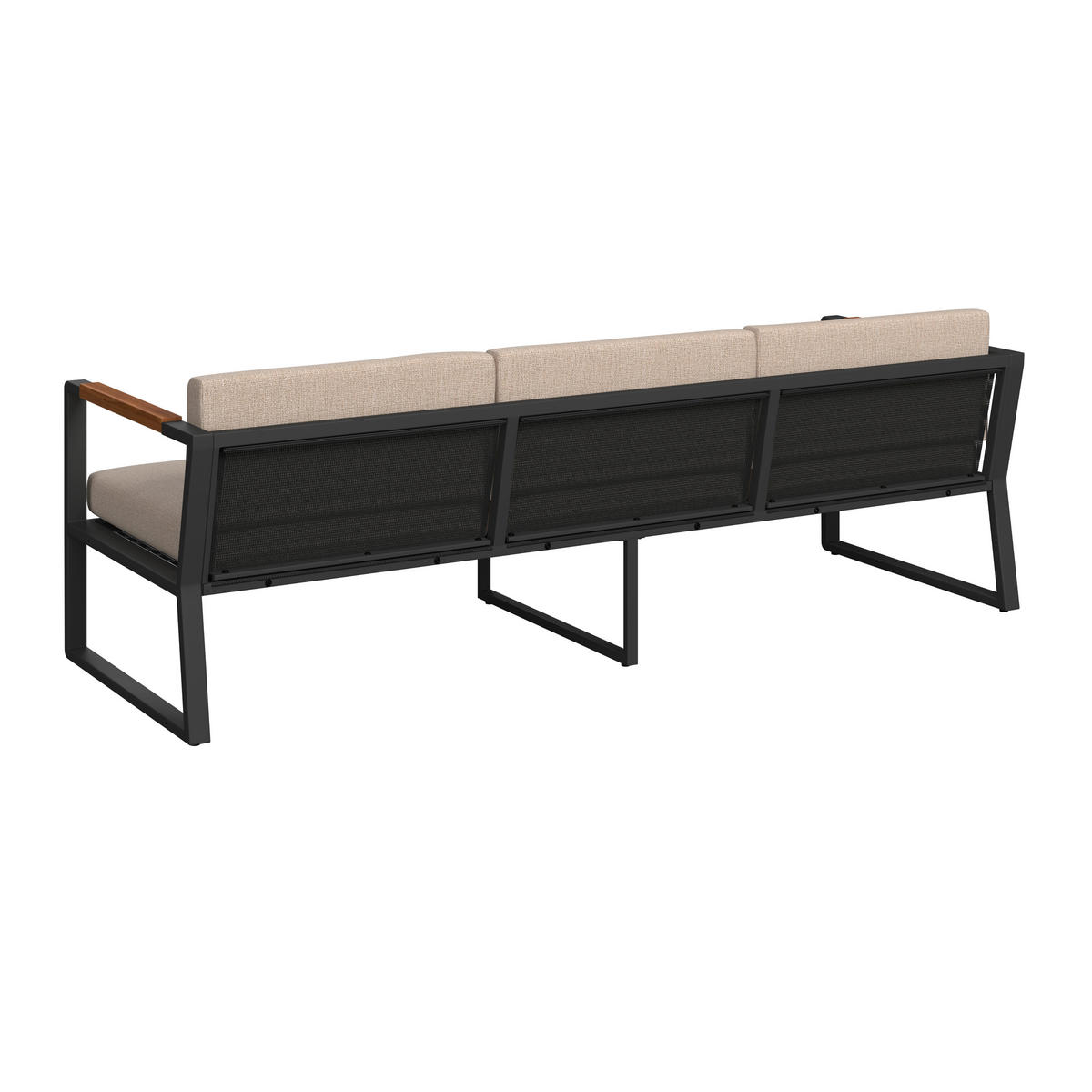 LOUNGEGARNITUR Akazie massiv Stahl  - Dunkelgrau/Beige, MODERN, Holz/Metall (206l) - Ambia Garden