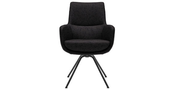 ARMLEHNSTUHL  Beinauswahl, Lederauswahl, Typenauswahl, Sitzfläche 360° drehbar   - Anthrazit/Schwarz, Design, Leder/Metall (60/90/61cm) - Dieter Knoll