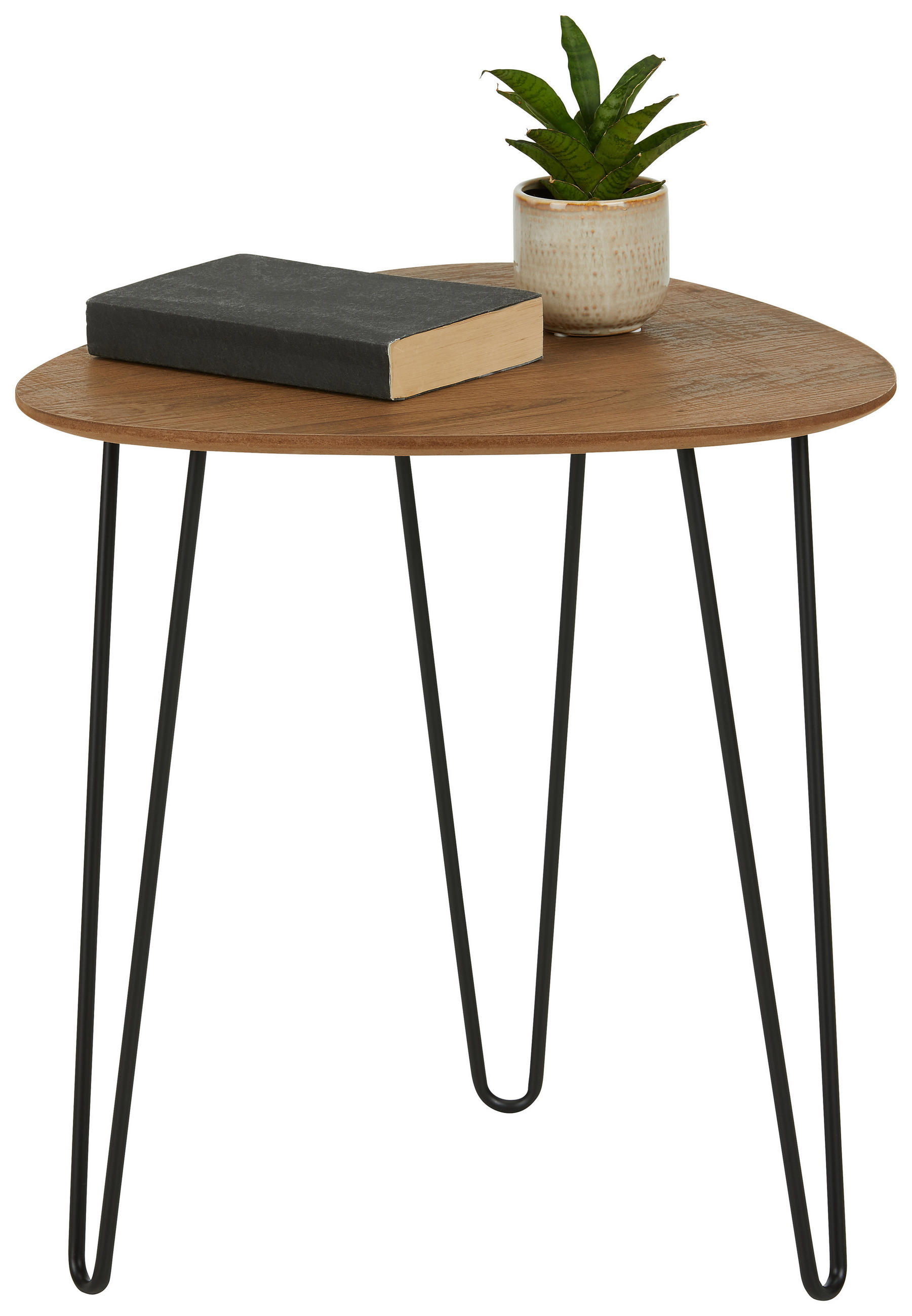 POMOĆNI STOČIĆ   - boja hrasta/crna, Moderno, metal/pločasti materijal (40/40/43cm) - Zandiara