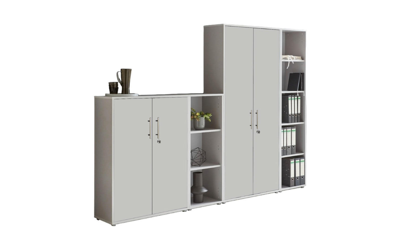 Mid.you Aktenschrank Office Edition Hellgrau 128.5x185.6x33 cm