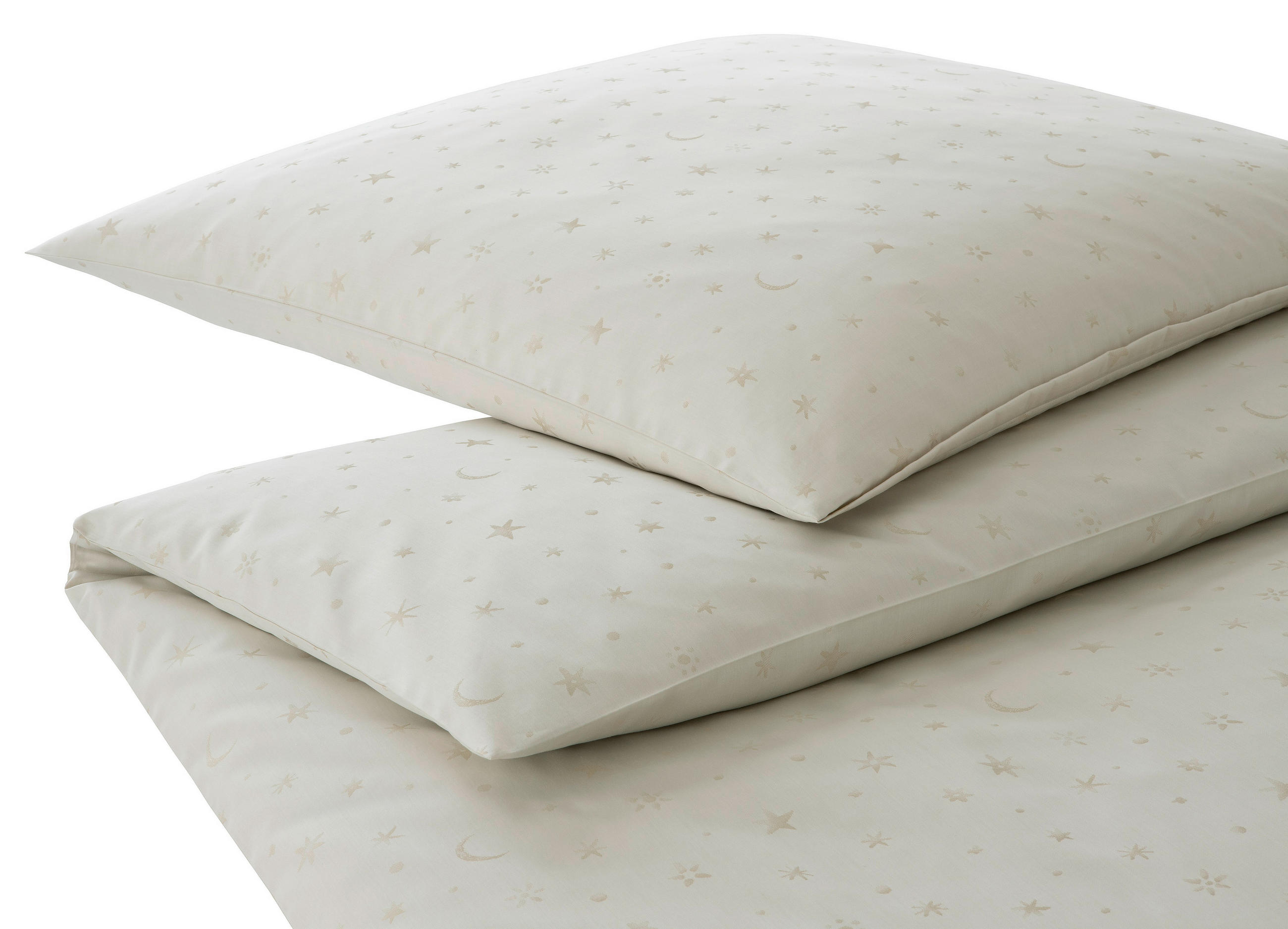 POSTELJNINA STARS 140/200 cm žakar naravne barve  - naravne barve, Basics, tekstil (140/200cm) - Elegante