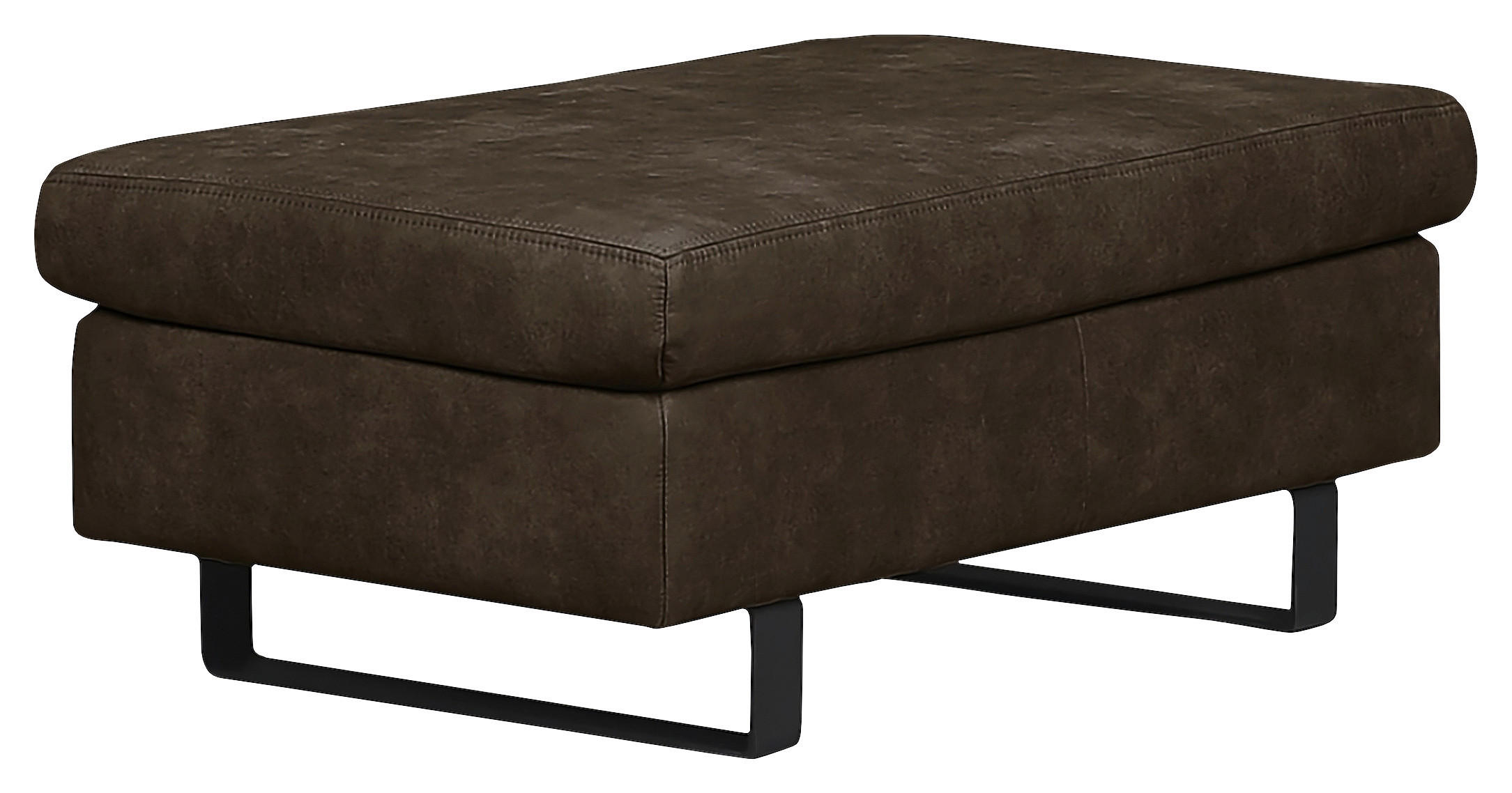 HOCKER Mikrofaser Schlammfarben  - Schlammfarben/Schwarz, Design, Textil/Metall (92/39/59cm) - MID.YOU