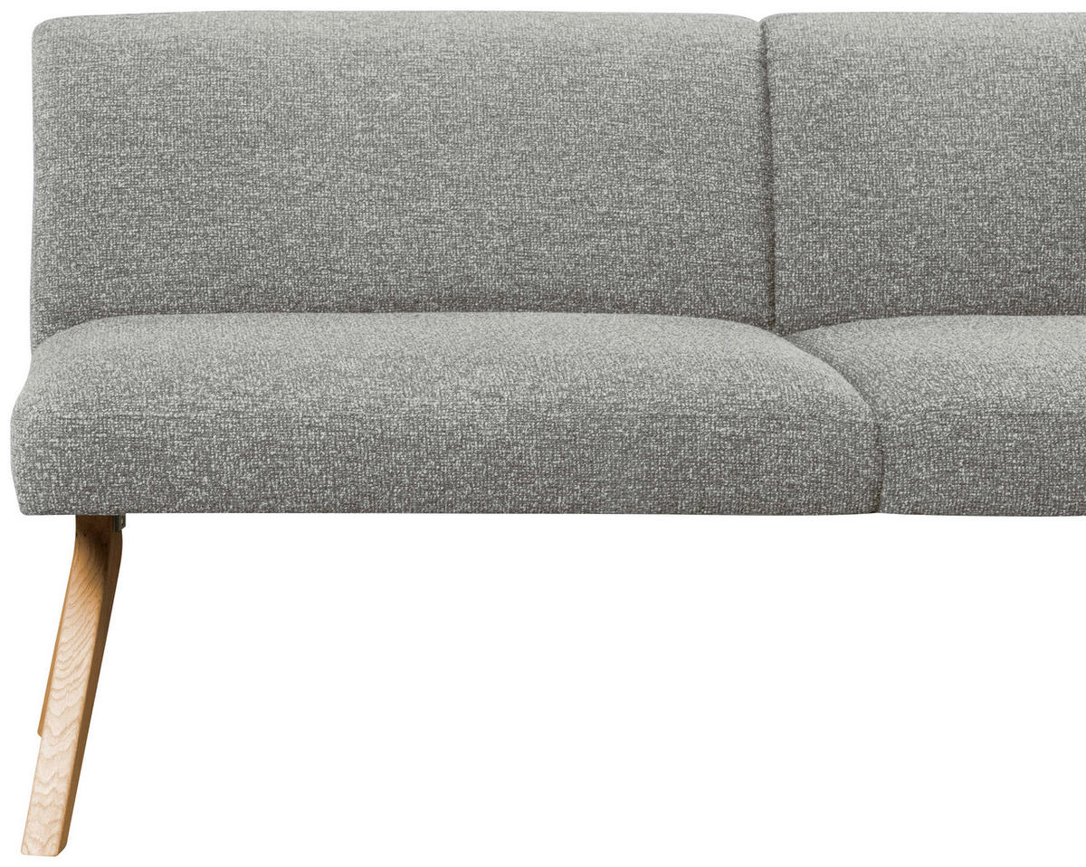 ECKBANK 238/172 cm Webstoff Hellgrau Eiche vollmassiv   - Eichefarben/Hellgrau, KONVENTIONELL, Holz/Textil (238/172cm) - Linea Natura