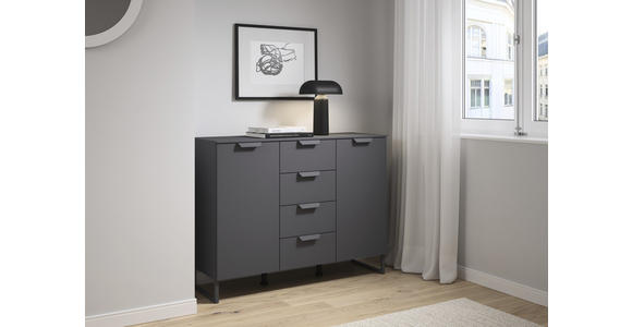 SIDEBOARD  in 120/92/42 cm  - Dunkelgrau, Design, Holzwerkstoff/Metall (120/92/42cm) - Xora