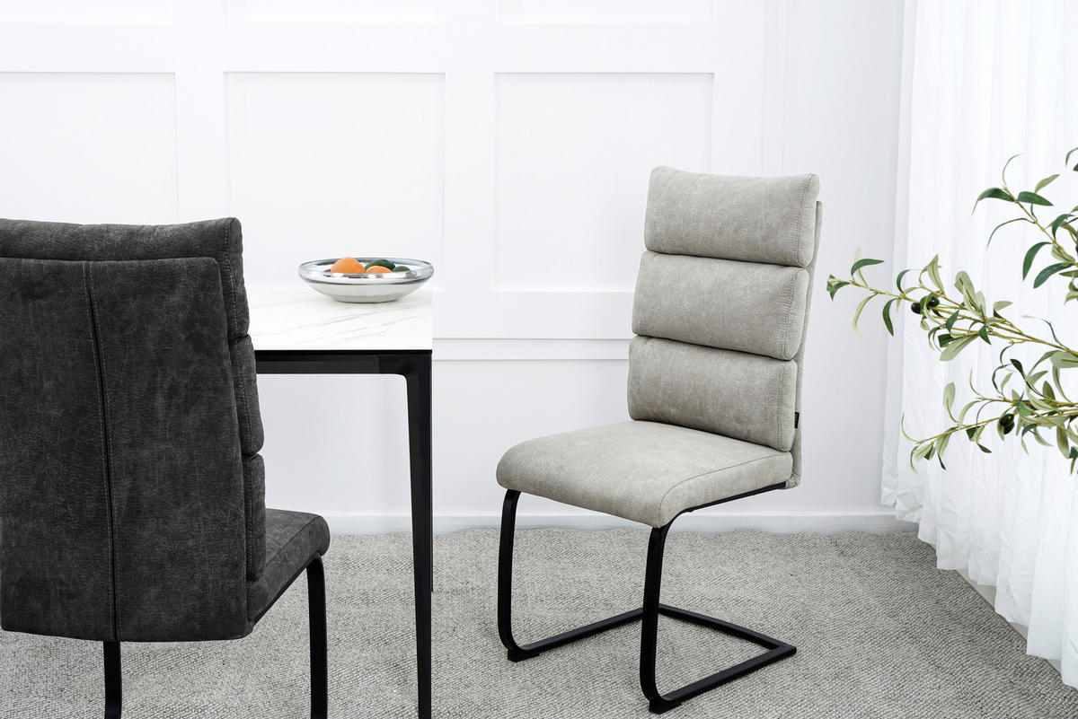 SCHWINGSTUHL  Stoffauswahl Webstoff  - Taupe/Schwarz, Design, Textil/Metall (47/106/63cm) - Novel