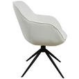 ARMLEHNSTUHL  in Eisen Leinenoptik  - Creme/Schwarz, Design, Textil/Metall (64/84/61cm) - Novel