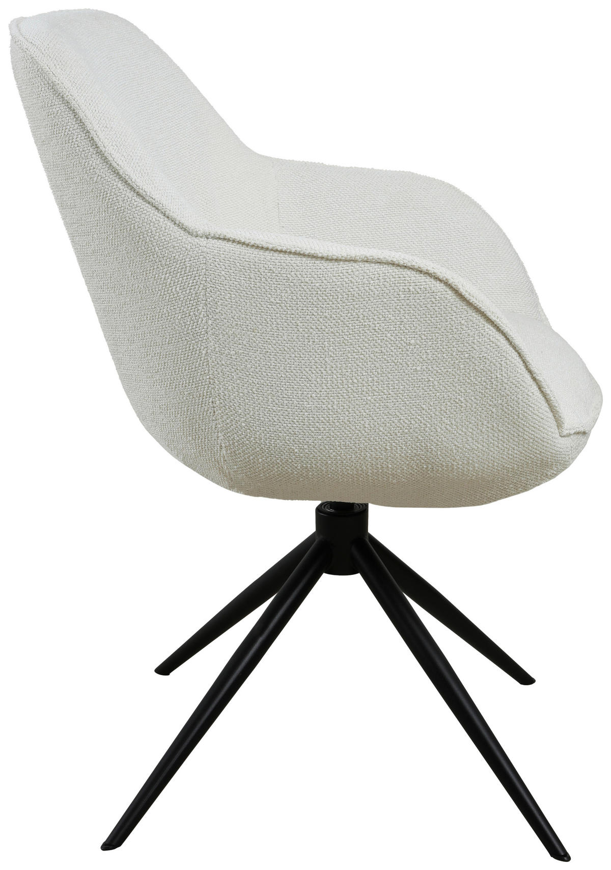 ARMLEHNSTUHL  in Eisen Leinenoptik  - Creme/Schwarz, Design, Textil/Metall (64/84/61cm) - Novel