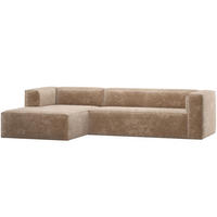 ECKSOFA Bean Taupe Chenille, Samt  - Taupe/Schwarz, MODERN, Kunststoff/Textil (175/305cm) - Livetastic